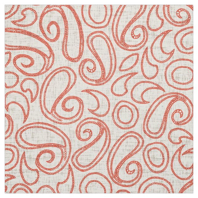 ziya cream orange fabric (Swatch)