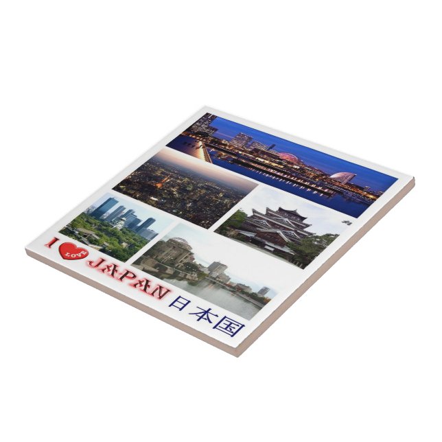 zJP007 i love JAPAN, Asia, Ceramic Tile (Side)