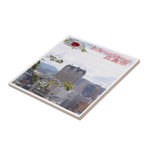zJP010 HIROSCHIMA panorama, Japan, Asia, Ceramic Tile