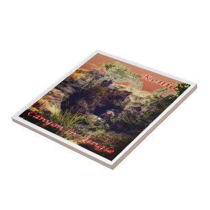 zKE008 KENYA, Canyon in Jungle, Africa, Ceramic Tile