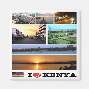 zKE010 KENYA I Love, Mosaic, Africa, Fridge Magnet