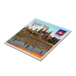 zKH005 ANGKOR WAT, Cambodia, Asia, Ceramic Tile