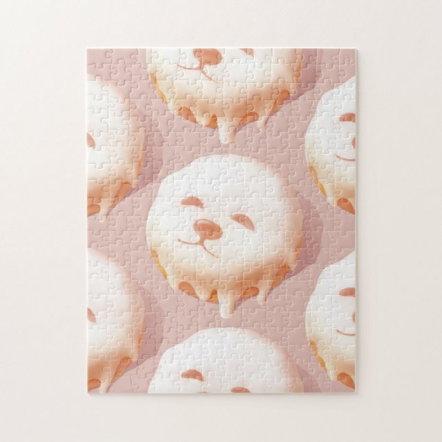 ZKOZKOHI Zazzle Data: Smile Pup Donut (Pattern) Jigsaw Puzzle (Vertical)