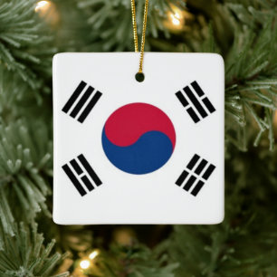 zKR001 South Korean FLAG South Korea, Ceramic Ornament