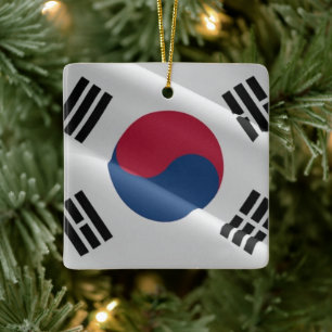 zKR002 South Korean waving FLAG South Korea, Ceramic Ornament