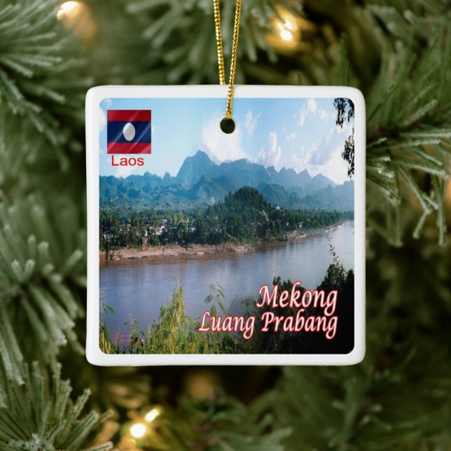 zLA006 LUANG PRABANG Mekong, Laos, Asia, Fridge Ceramic Ornament (Tree)