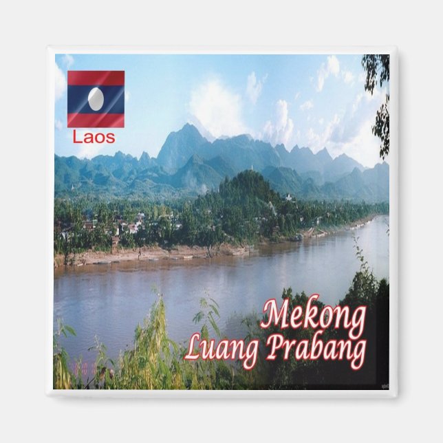 zLA006 LUANG PRABANG Mekong, Laos, Asia, Fridge Magnet (Front)
