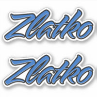 Zlatko name blue sticker embroiderset