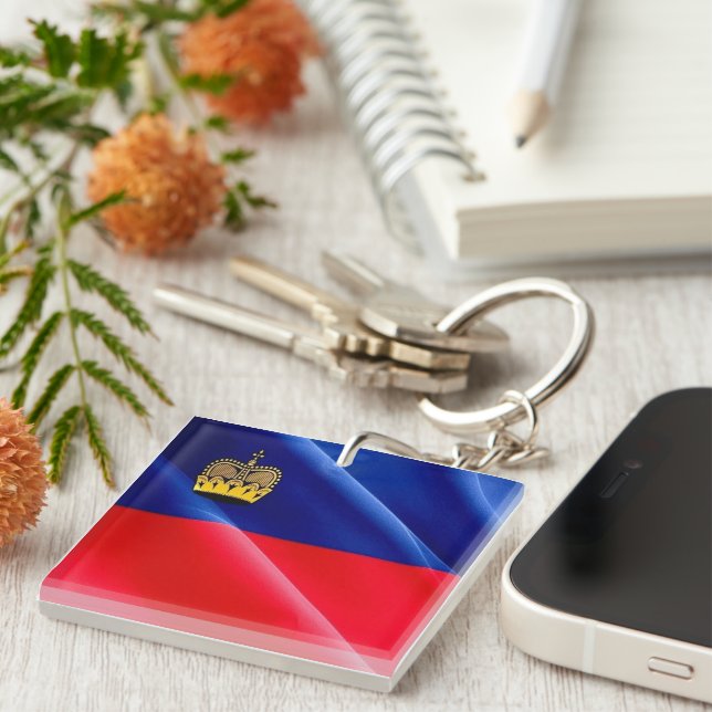 zLI002 LIECHTENSTEIN  wafig FLAG, Key Ring (Front Right)