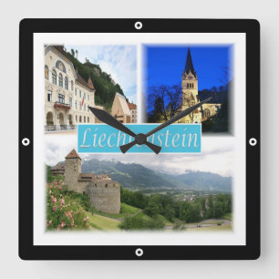 zLI003 VADUZ Liechtenstein, Square Wall Clock