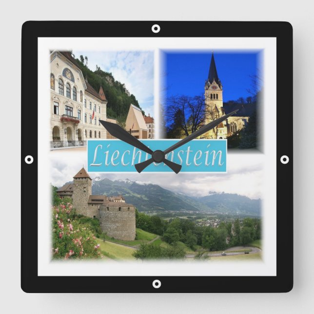 zLI003 VADUZ Liechtenstein, Square Wall Clock (Front)