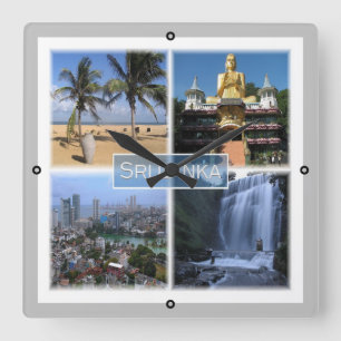 zLK004 SRI LANKA mosaic, Asia, Square Wall Clock
