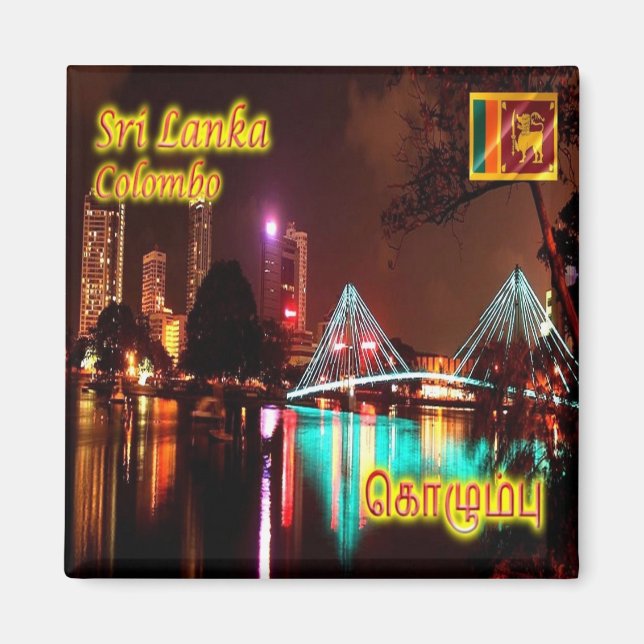 zLK013 BEIRA LAKE, Colombo, Sri Lanka, Fridge Magnet (Front)