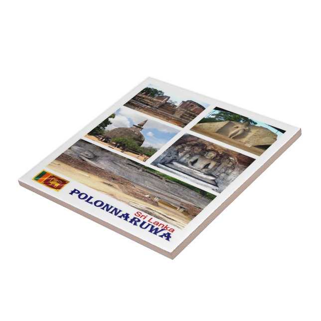 zLK015 POLONNARUWA collage, Sri Lanka, Ceramic Tile (Side)