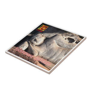 zLK017 GALVIHARA SUNN, Polonnaruwa, Sri Lanka, Ceramic Tile