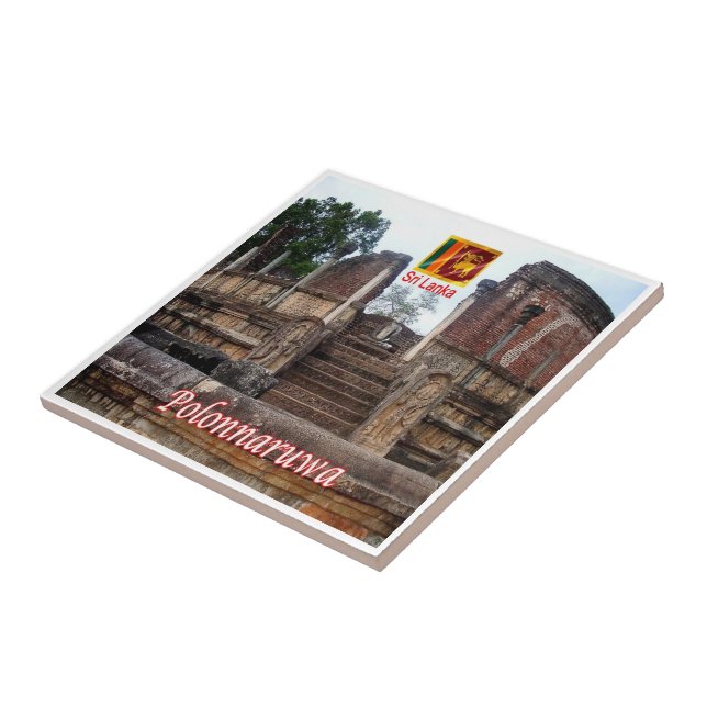 zLK019 TEMPLE Polonnaruwa, Sri Lanka, Asia, Ceramic Tile (Side)