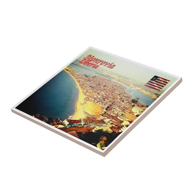 zLR004 MONROVIA, Panorama, Liberia, Africa, Ceramic Tile (Side)