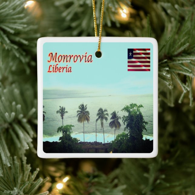zLR005 MONROVIA, Liberia, Africa, Ceramic Ornament (Tree)