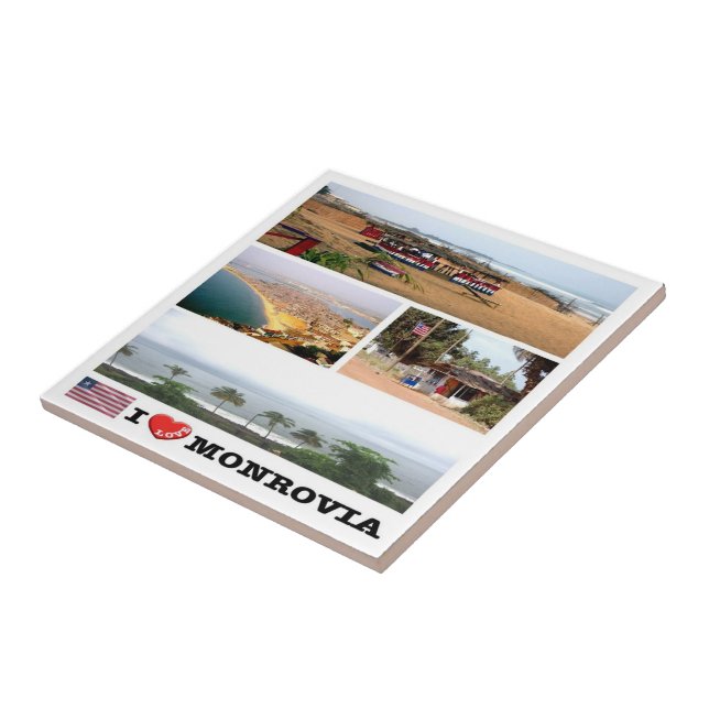 zLR008 MONROVIA I Love, Mosaic, Liberia, Ceramic Tile (Side)