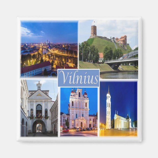 zLT005 VILNIUS Europe, Fridge Magnet (Front)