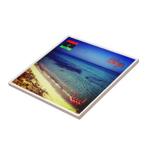 zLY012 LIBYA, The Beach, Africa, Ceramic Tile