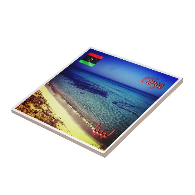 zLY012 LIBYA, The Beach, Africa, Ceramic Tile (Side)