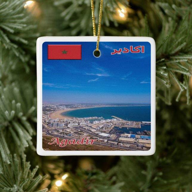 zMA026 AGADIR, Morocco, Africa, Ceramic Ornament (Tree)