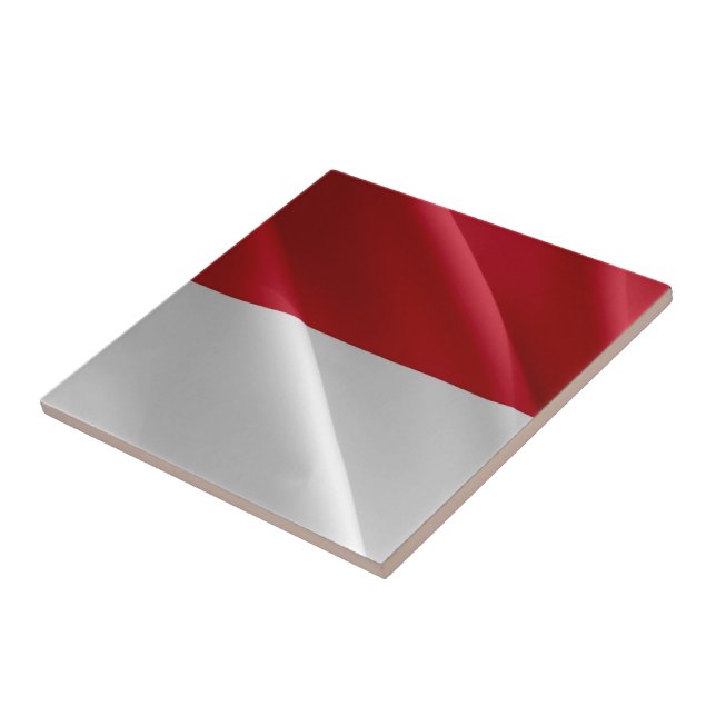 zMC002 MONEGASQUE wavig FLAG, Principality Monaco, Ceramic Tile (Side)