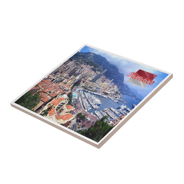 zMC005 PRINCIPALITY OF MONACO panorama, Ceramic Tile (Side)