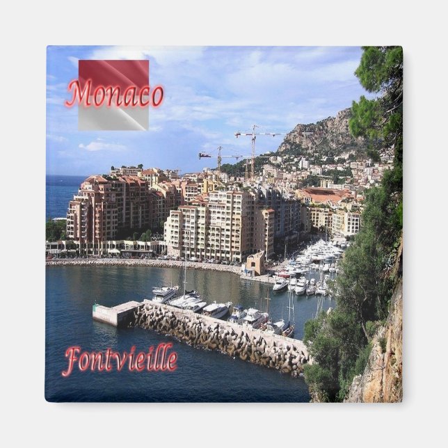 zMC009 FONTVIEILLE, Monaco, Fridge Magnet (Front)