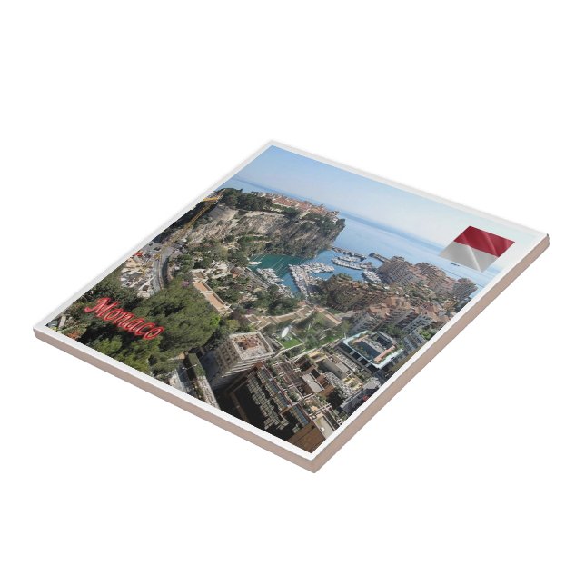 zMC011 PORT OF FONTVIEILLE, Monaco, Ceramic Tile (Side)
