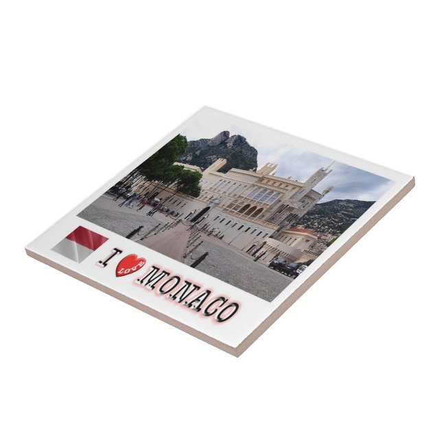 zMC013  PALAIS DE MONACO, I Love, Ceramic Tile (Side)