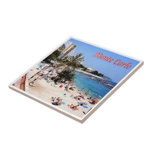 zMC017 MONTE CARLO, PLAGE, Monaco, Ceramic Tile