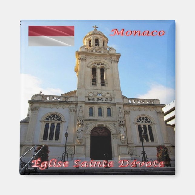 zMC022 Monte Carlo, CHURCH SAINTE-DÉVOTE, Fridge Magnet (Front)