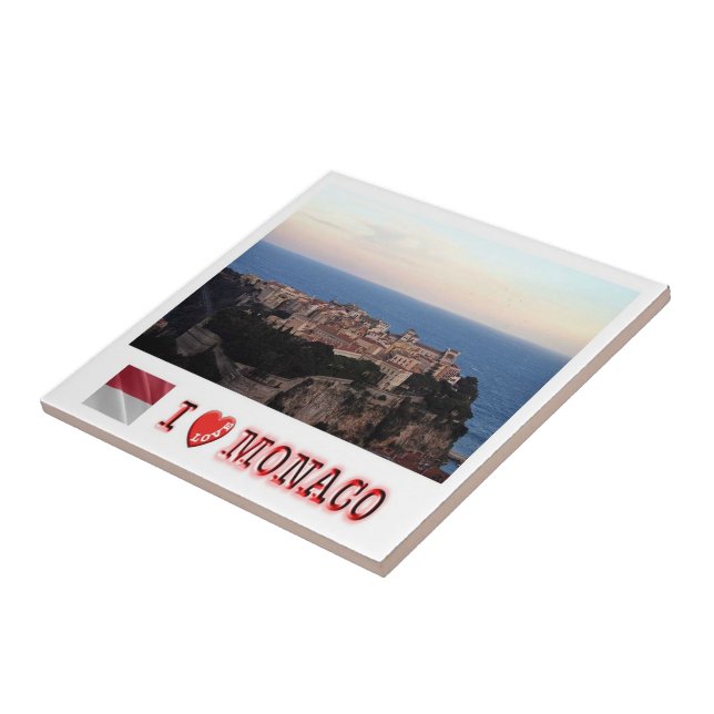 zMC024 VILLE MONACO wiew and "I LOVE", Ceramic Tile (Side)