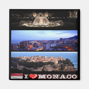 zMC032 MONACO collage "I Love", Fridge Magnet