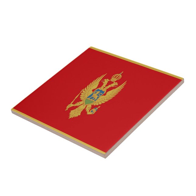 zME001 Montenegrin FLAG, Montenegro, Ceramic Tile (Side)