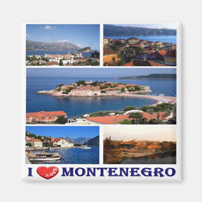 zME006 MONTENEGRO, I Love, Fridge Magnet (Front)