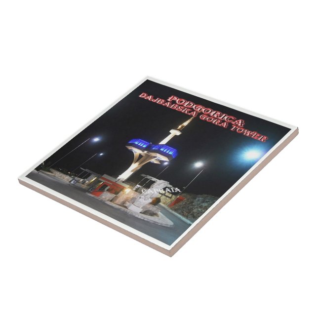 zME009 PODGORICA Dajbabska Gora Tower, Ceramic Tile (Side)