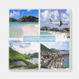 zMF003 SAINT MARTIN, Mosaic, America, Fridge Magnet