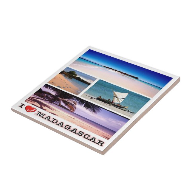 zMG012 MADAGASCAR I Love, Mosaic, Africa, Ceramic Tile (Side)