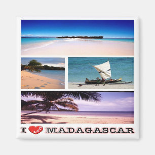 zMG012 MADAGASCAR I Love, Mosaic, Africa, Fridge Magnet