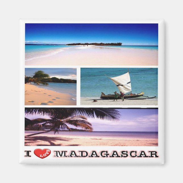 zMG012 MADAGASCAR I Love, Mosaic, Africa, Fridge Magnet (Front)