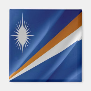 zMH002 WAVING FLAG, MARSHALL ISLANDS Magnet