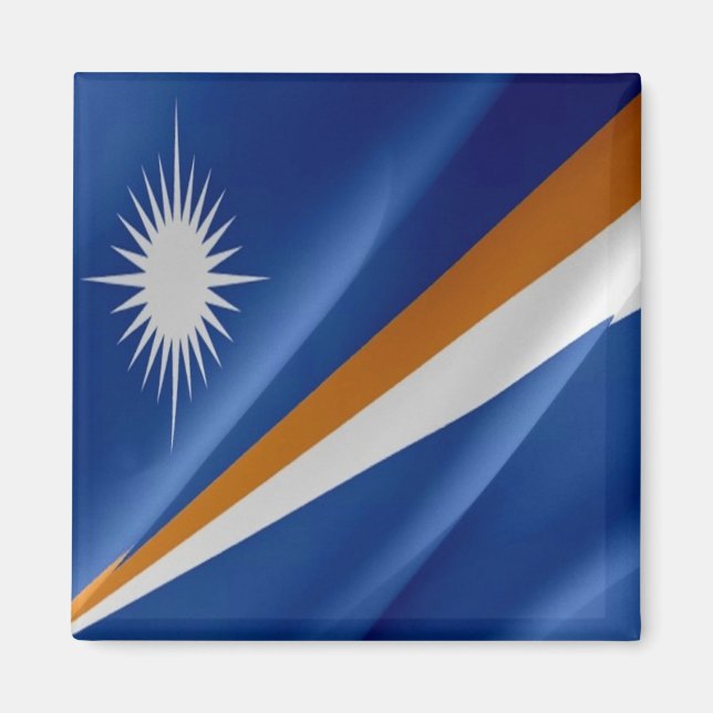 zMH002 WAVING FLAG, MARSHALL ISLANDS Magnet (Front)