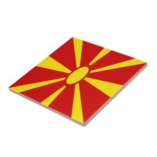 zMK001 North Macedonian FLAG, Macedonia, Ceramic Tile