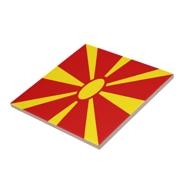 zMK001 North Macedonian FLAG, Macedonia, Ceramic Tile (Side)