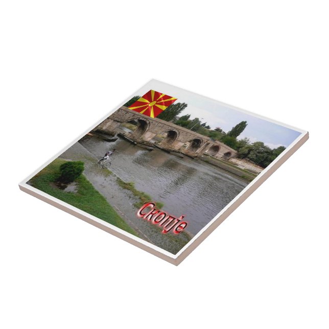 zMK005 SKOPJE, North Macedonia, Ceramic Tile (Side)