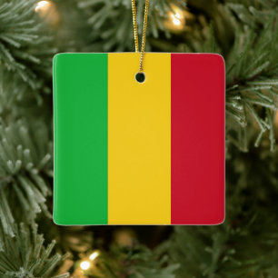 zML001 MALI, Flag, Africa, Ceramic Ornament