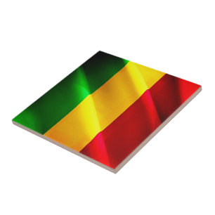 zML002 MALI, Waving Flag, Africa, Ceramic Tile